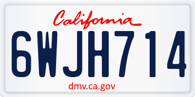 CA license plate 6WJH714