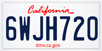 CA license plate 6WJH720