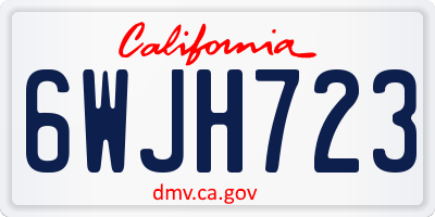 CA license plate 6WJH723