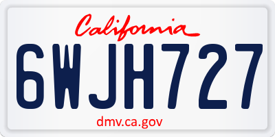 CA license plate 6WJH727