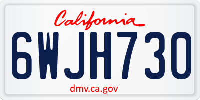 CA license plate 6WJH730