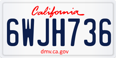 CA license plate 6WJH736