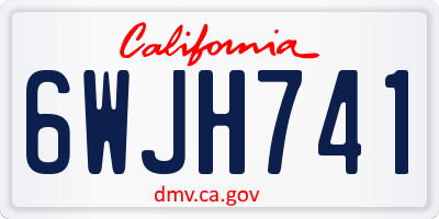 CA license plate 6WJH741