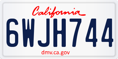 CA license plate 6WJH744