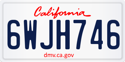 CA license plate 6WJH746