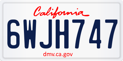 CA license plate 6WJH747
