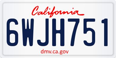 CA license plate 6WJH751