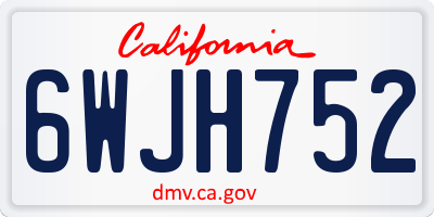 CA license plate 6WJH752