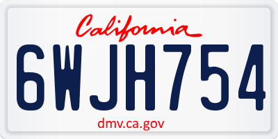 CA license plate 6WJH754