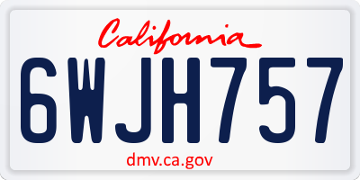 CA license plate 6WJH757