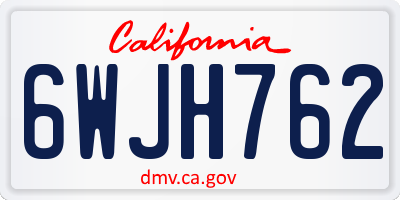 CA license plate 6WJH762
