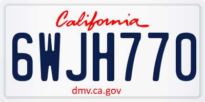CA license plate 6WJH770