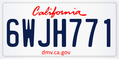 CA license plate 6WJH771