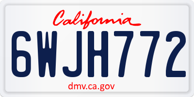 CA license plate 6WJH772