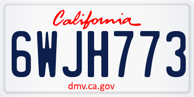 CA license plate 6WJH773