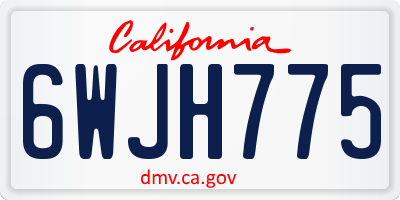 CA license plate 6WJH775