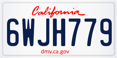 CA license plate 6WJH779