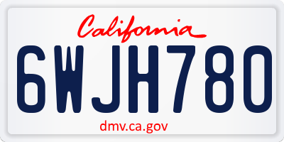 CA license plate 6WJH780