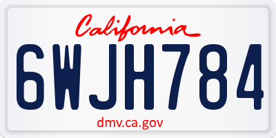 CA license plate 6WJH784