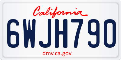 CA license plate 6WJH790