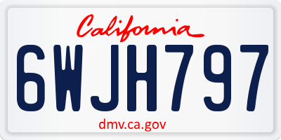 CA license plate 6WJH797