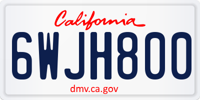 CA license plate 6WJH800