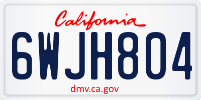 CA license plate 6WJH804