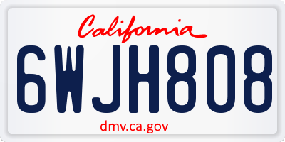 CA license plate 6WJH808