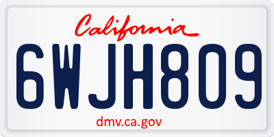CA license plate 6WJH809