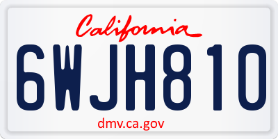 CA license plate 6WJH810