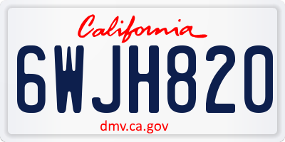 CA license plate 6WJH820