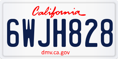 CA license plate 6WJH828