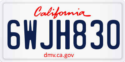 CA license plate 6WJH830