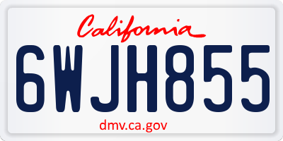 CA license plate 6WJH855