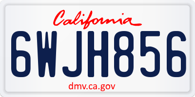 CA license plate 6WJH856