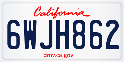 CA license plate 6WJH862