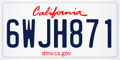 CA license plate 6WJH871