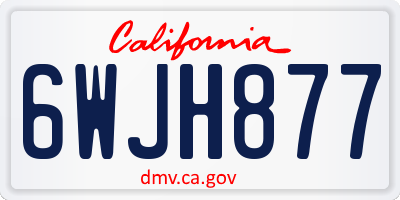 CA license plate 6WJH877