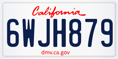CA license plate 6WJH879