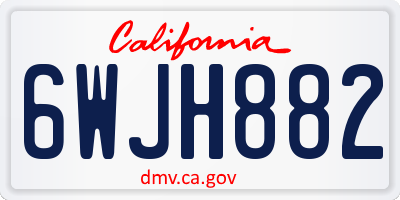 CA license plate 6WJH882