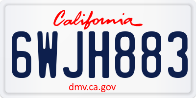 CA license plate 6WJH883