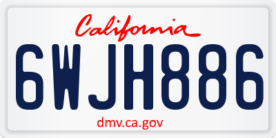 CA license plate 6WJH886