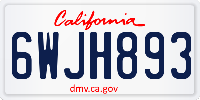 CA license plate 6WJH893