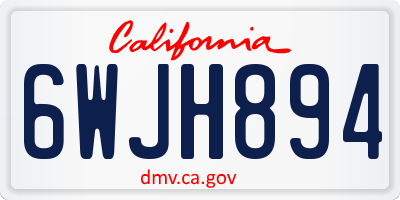 CA license plate 6WJH894