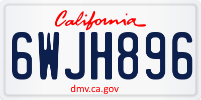 CA license plate 6WJH896
