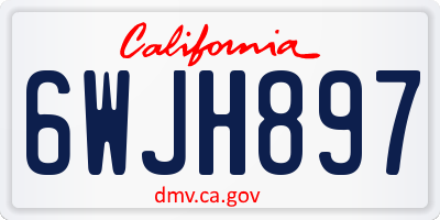 CA license plate 6WJH897