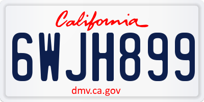 CA license plate 6WJH899