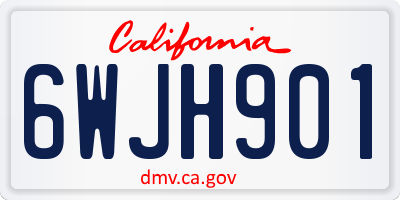 CA license plate 6WJH901