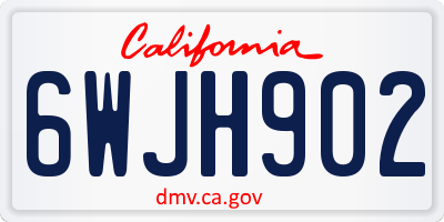 CA license plate 6WJH902