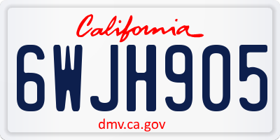 CA license plate 6WJH905